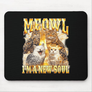 Rolig Meowl Själ Raunchy Katt Uggla Musmatta