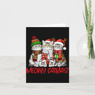 Rolig Meowy Catmas Jul Katter Fula Tröja Gra Kort