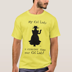 Rolig mer galen galen kattdammake eller pojkvän t-shirt