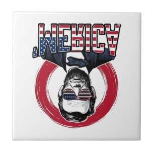 Rolig Merica Patriotisk President Vintage Vektor D Kakelplatta