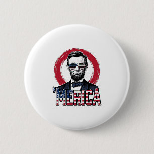 Rolig Merica Patriotisk President Vintage Vektor D Knapp