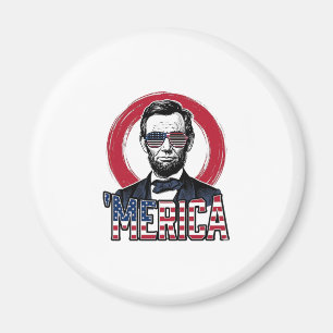 Rolig Merica Patriotisk President Vintage Vektor D Magnet