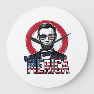 Rolig Merica Patriotisk President Vintage Vektor D Stor Klocka