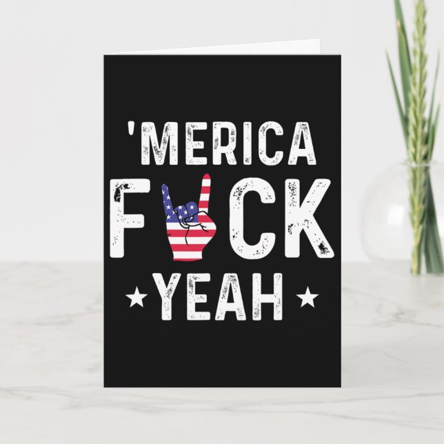 Rolig Merica Yeah 4:e Juli  Kort (Framsida)
