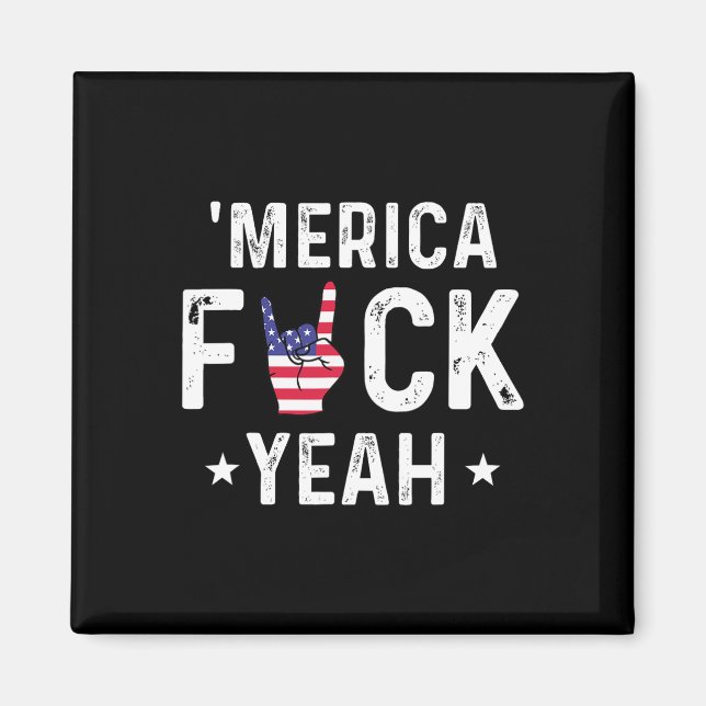 Rolig Merica Yeah 4:e Juli  Magnet (Framsidan)