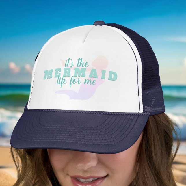Rolig Mermaid-citat Truckerhatt Keps (It's the mermaid life for me and if it's your way of life too, here's your hat)