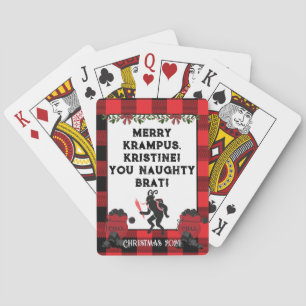 Rolig Merry Krampus Personlig Skräddarsydd Jul Casinokort
