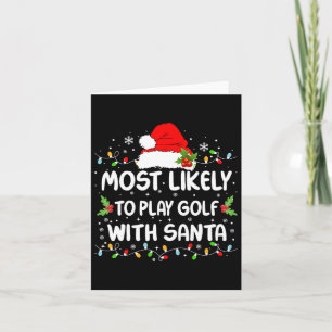 Rolig Mest sannolikt att spela golf med tomte jul Kort