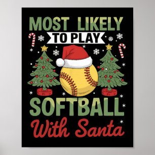 Rolig Mest Sannolikt Att Spela Mjukt Med Tomte Jul Poster