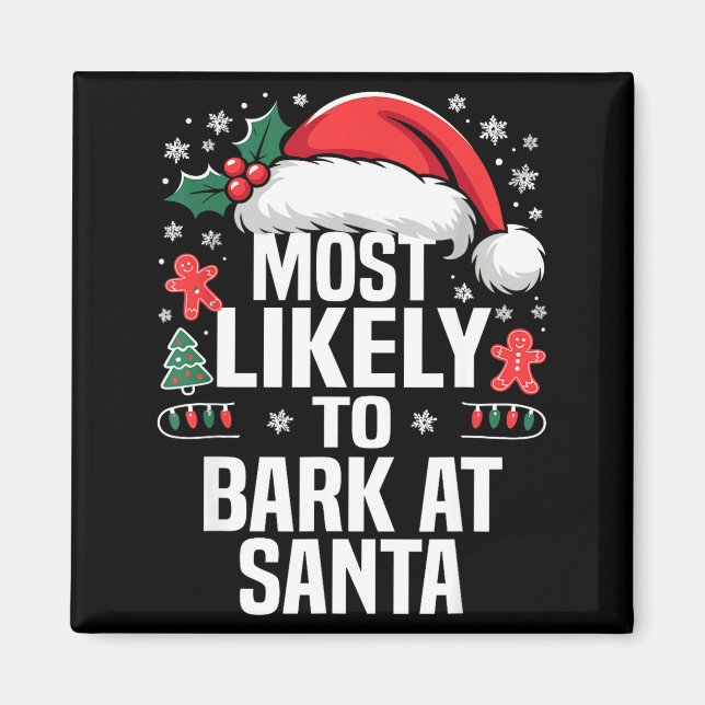 Rolig Mest Sannolikt Jul Familj Pyjamas Match Magnet (Framsidan)