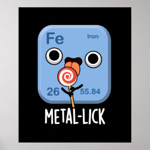 Rolig Metallkemisk Skämt Mörk Bakgrund Poster