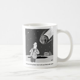 Rolig meteor som träffar jorden. Astronomi tema Kaffemugg
