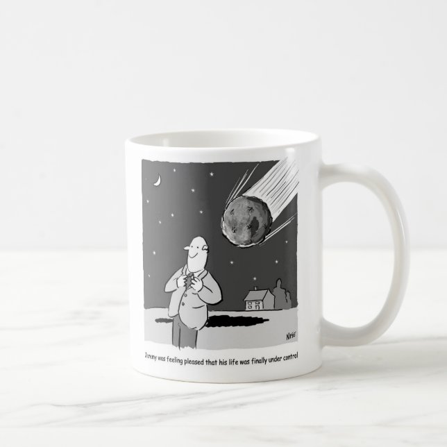 Rolig meteor som träffar jorden. Astronomi tema Kaffemugg (Höger)