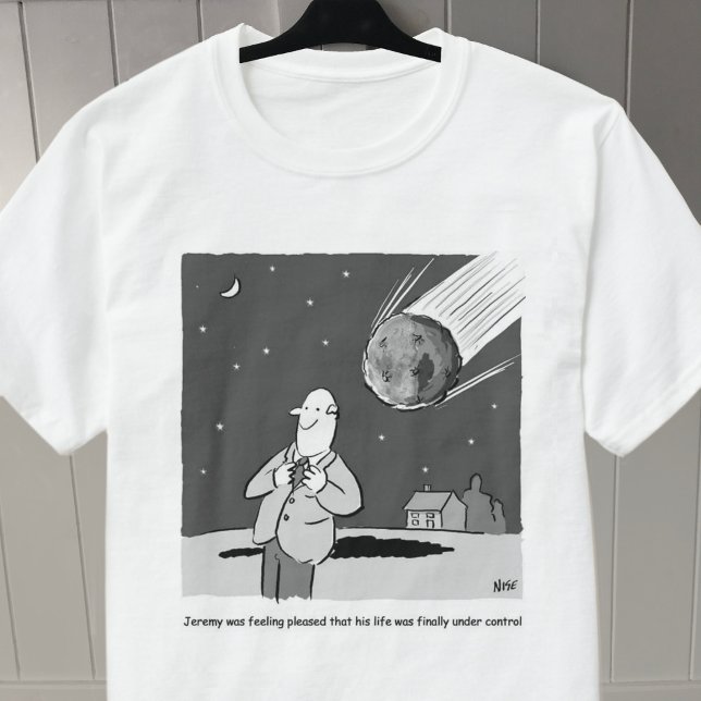 Rolig meteorit som träffar jordens katastrof t shirt (Skapare uppladdad)