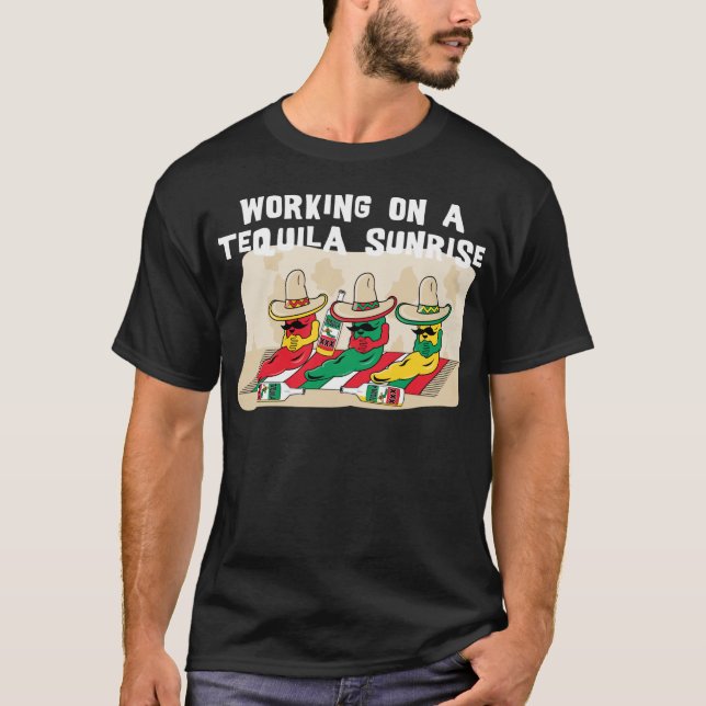 Rolig mexicansk Tequilasoluppgång Tee Shirt (Framsida)