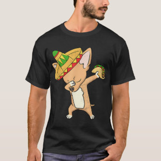 Rolig mexikansk chihuahua hund taco dabbing Cinco  T Shirt
