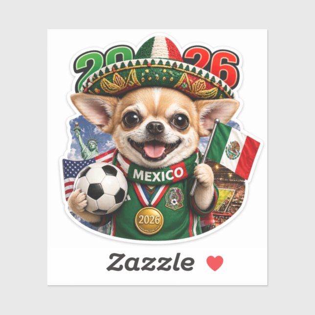 Rolig mexikansk Chihuahua VM 2026 dekal (Ark)