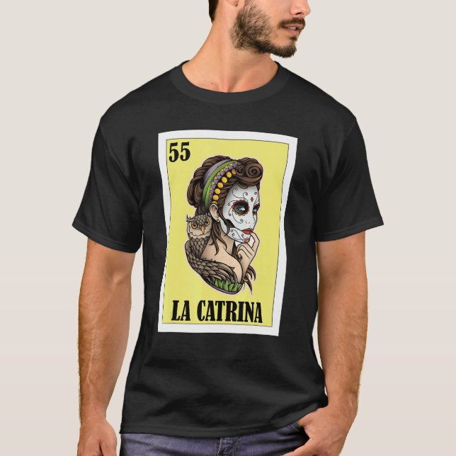 Rolig mexikansk design - La Catrina T Shirt (Framsida)