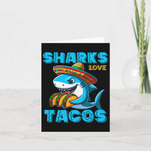 Rolig mexikansk haj äter tacos mat haj älskare Cin Kort