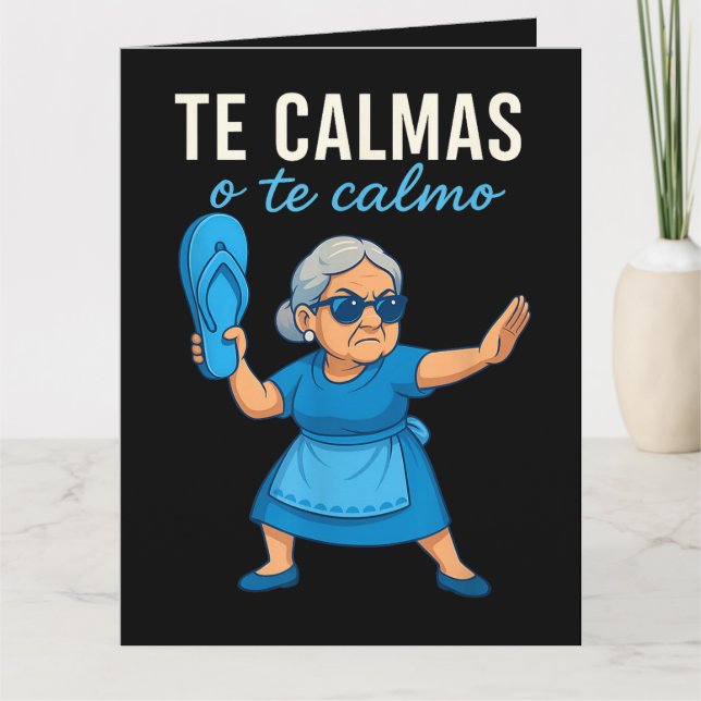 Rolig mexikansk spansk mormor tack kort (Framsida)