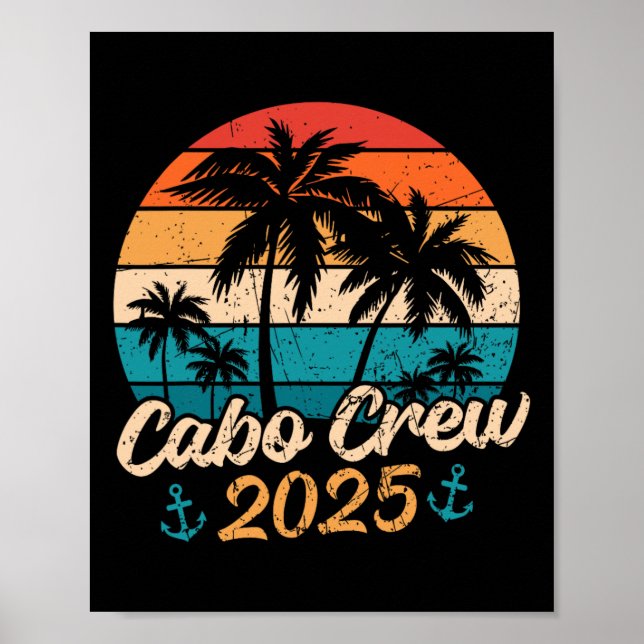 Rolig Mexiko Semester Resa Cabo Crew 2025 Matchand Poster (Framsidan)