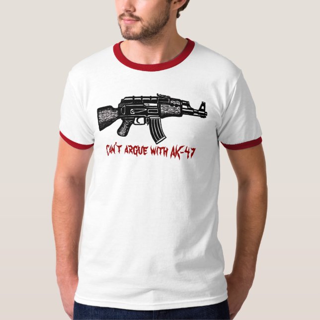 Rolig militärt-skjorta för ryss AK 47 design Tee Shirt (Framsida)