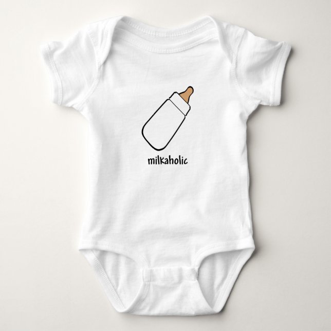 Rolig Milkaholic bebisskjorta T-shirt (Framsida)