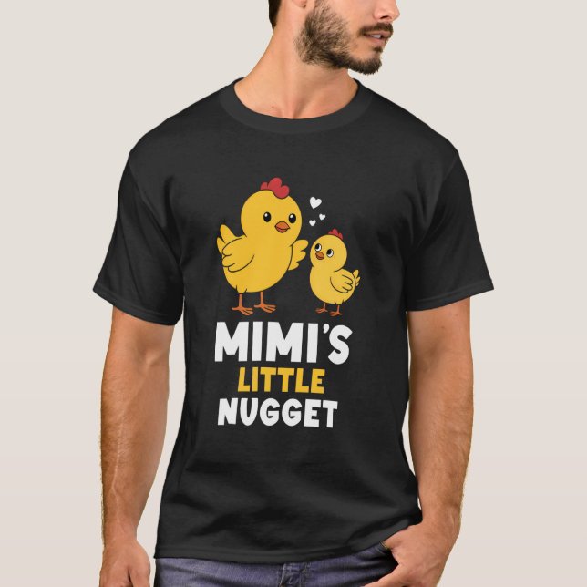 Rolig Mimi och Nugget Kyckling Mimiu2019s barnbarn T Shirt (Framsida)