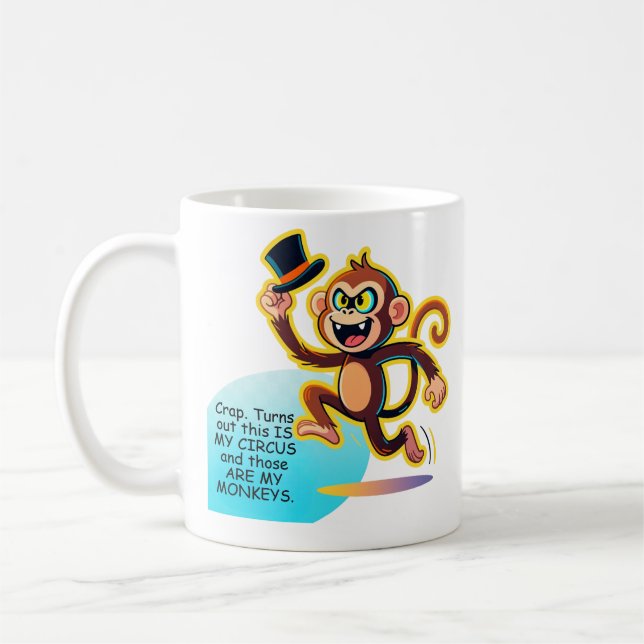 Rolig Min Cirkus Mina Apor Grafik Kaffemugg (Vänster)