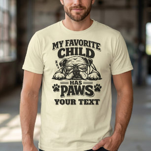 Rolig Min Favoritbarn Har Tassar Bulldog Hundpappa T Shirt