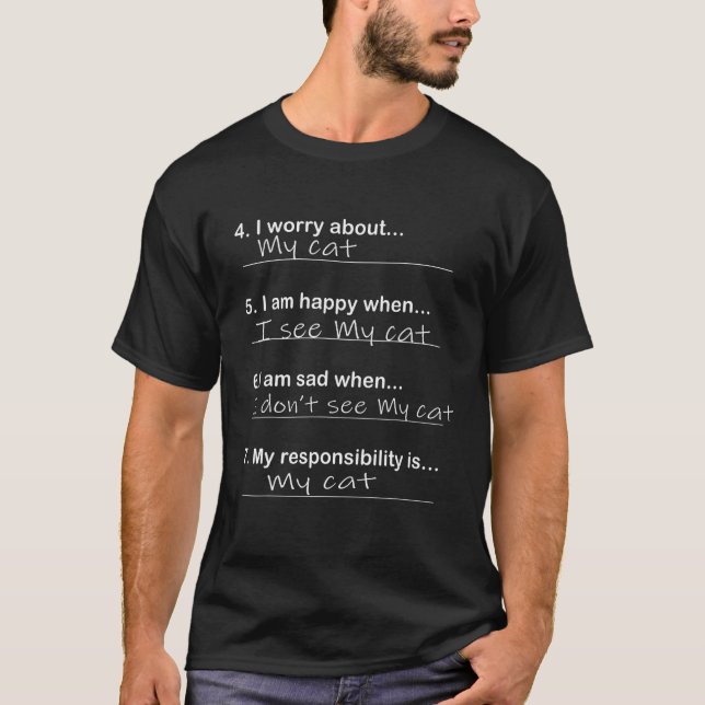Rolig Min Katt meme T Shirt (Framsida)