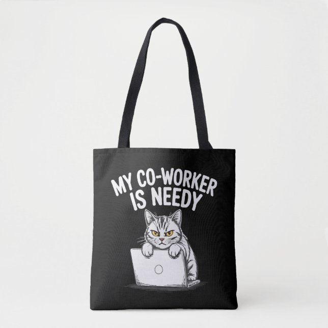 Rolig "Min kollega är behovsinriktad" Grumpy Cat a Tygkasse (Framsida)