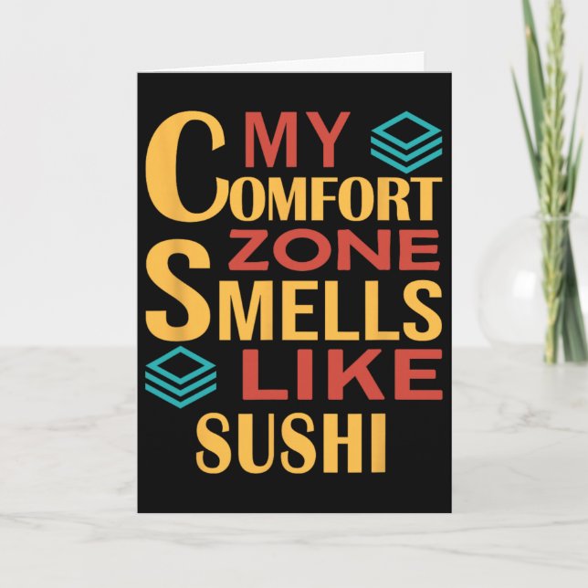 Rolig Min komfortzon luktar Sushi  Kort (Framsida)