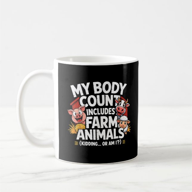 Rolig Min Kroppsräkning Inkluderar Lantbruksdjur Kaffemugg (Vänster)