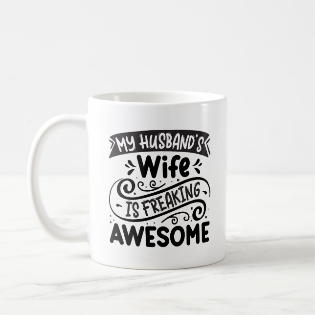 Rolig Min makes hustru är fantastisk Kaffemugg (Vänster)