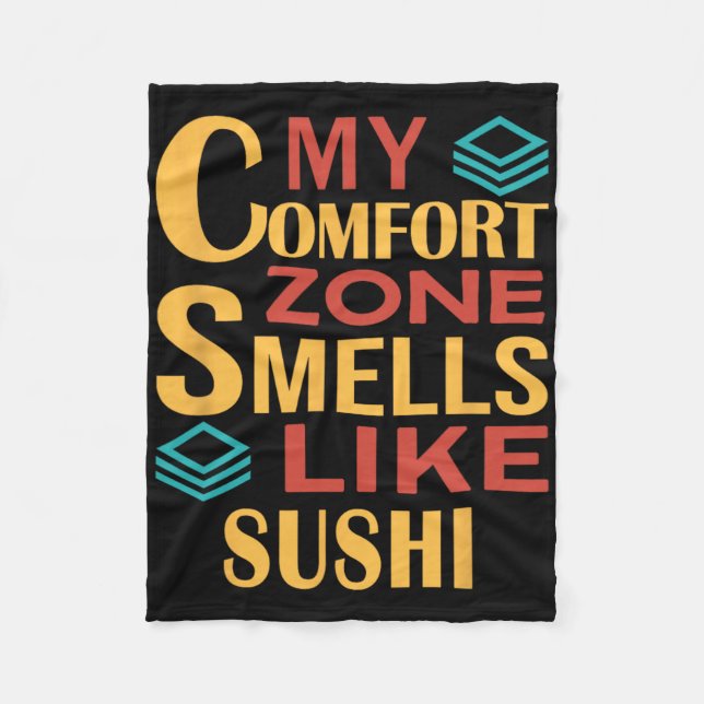 Rolig Min trygghetszon luktar Sushi  Fleecefilt (Framsidan)