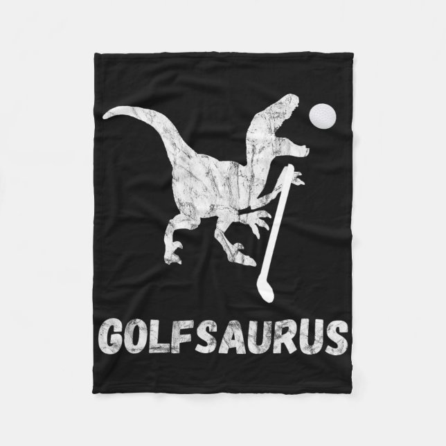 Rolig Mini Golf Spelare Golf Dinosaurie Golfare T- Fleecefilt (Framsidan)