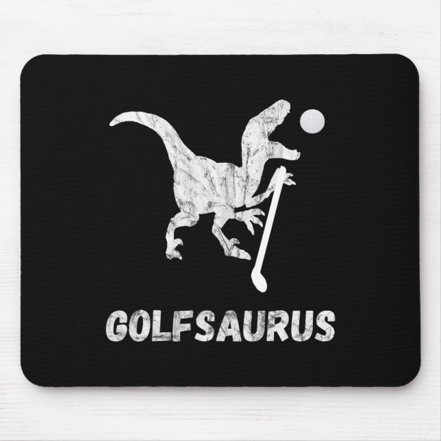 Rolig Mini Golf Spelare Golf Dinosaurie Golfare T- Musmatta (Framsidan)