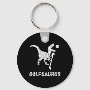 Rolig Mini Golf Spelare Golf Dinosaurie Golfare T- Nyckelring