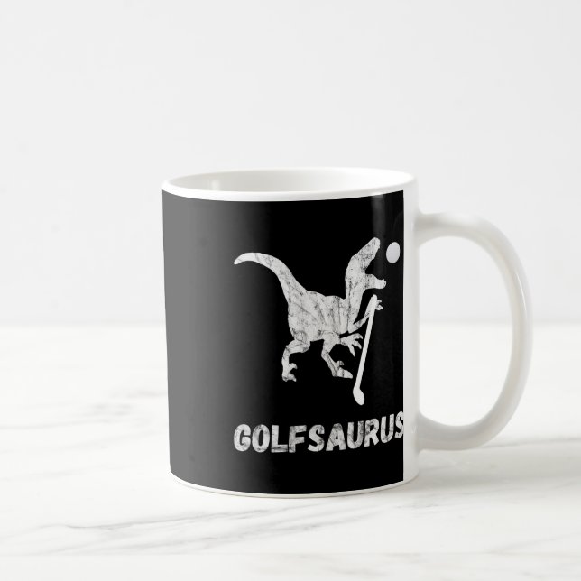 Rolig Mini Golf Spelare Golf Dinosaurie Golfer T-R Kaffemugg (Höger)