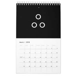 Rolig Minimalism cirklar svartvitt Kalender