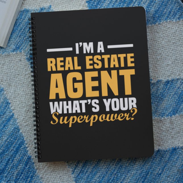 Rolig minimalist fastighetsmäklare superkraft anteckningsbok (Funny Minimalist Real Estate Agent Superpower Notebook)