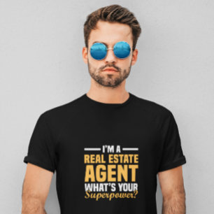 Rolig Minimalistisk Fastighetsmäklare Superkraft T Shirt