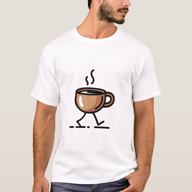 Rolig minimalistisk illustration av en kaffekopp s t shirt (Framsida)