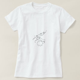 Rolig Minimalistisk Katt T Shirt
