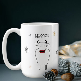 Rolig minimalistisk Moodolf Den Röda Nosen Ren Pun Kaffemugg