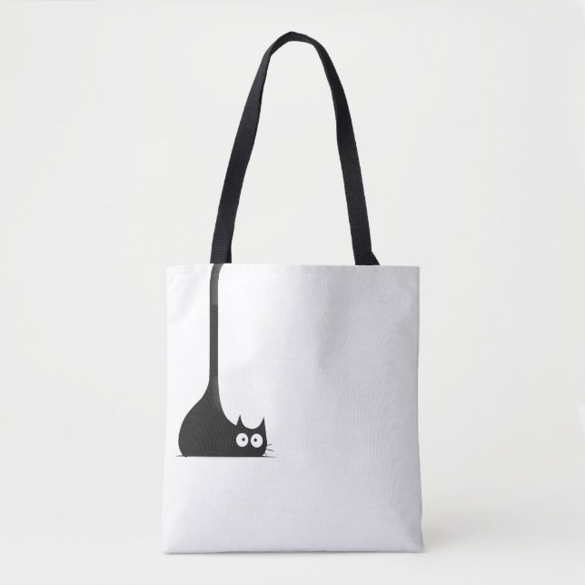 Rolig minimalistisk present till kattälskare tygkasse (Framsida)