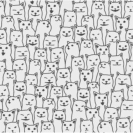 Rolig minimalistisk svart-vit katt linjekonst möns klistermärken
