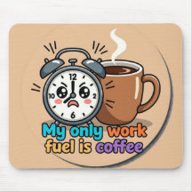 Rolig "Mitt Enda Arbetsbränsle Är Kaffe" Väckarklo