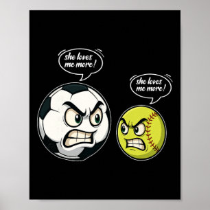 Rolig Mjukll Fotboll Flicka Kvinnor Dotter Hon Äls Poster